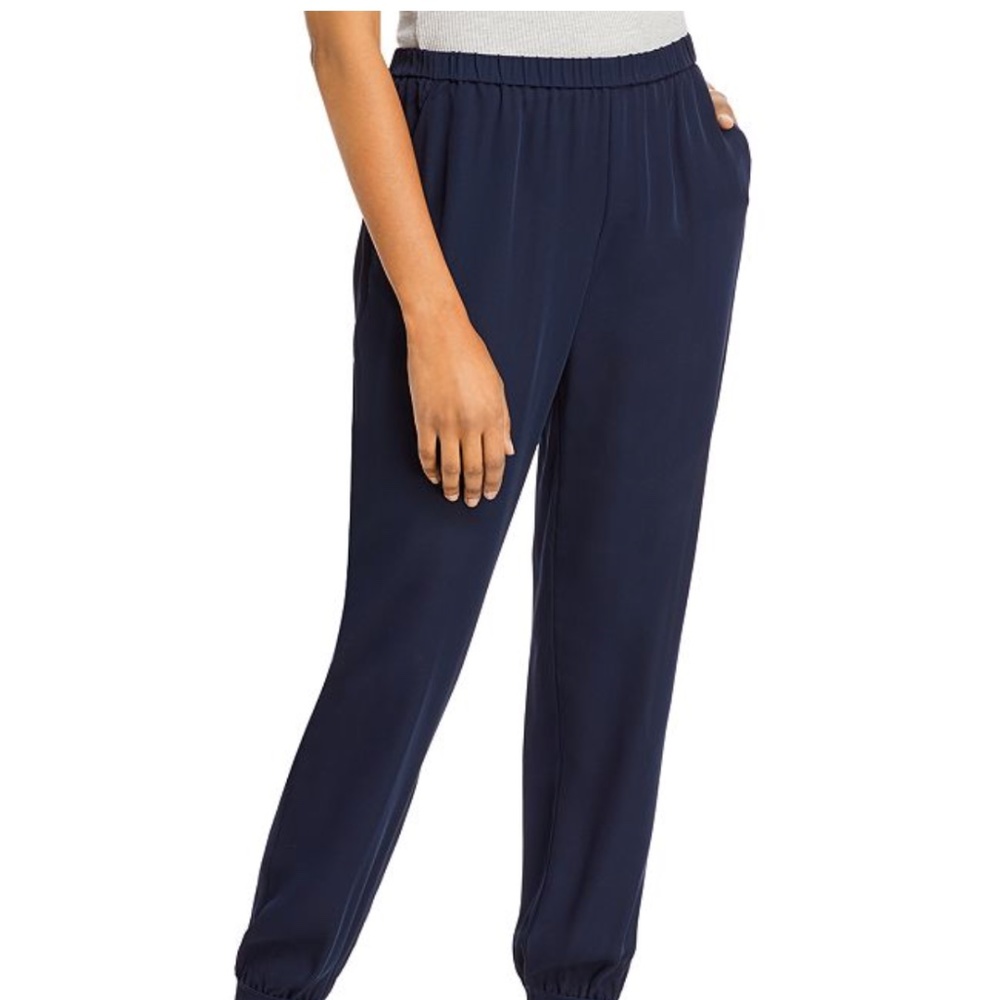 Theory Rib Cuff Jogger. Silk Combo. Deep Navy.